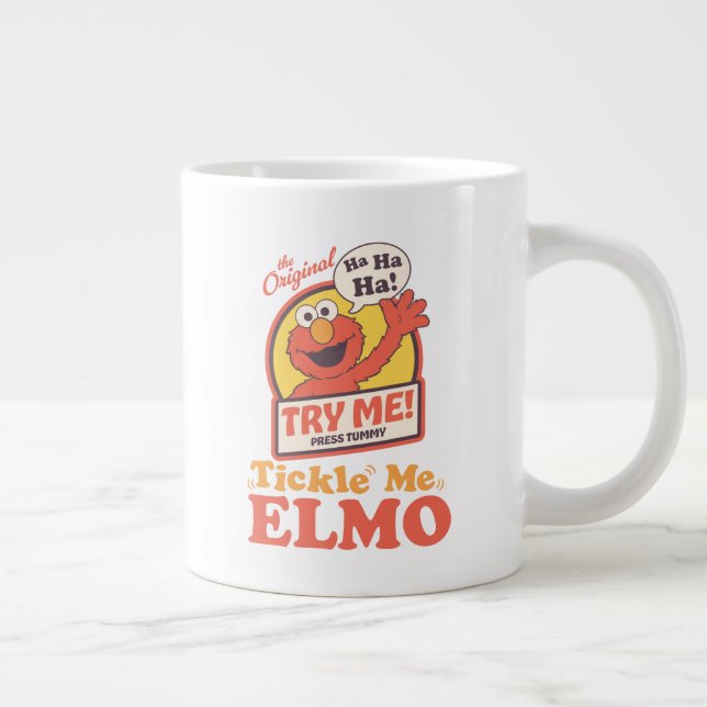Retro Tickle Me Elmo Vågande Grafik Jumbo Mugg (Höger)