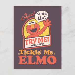 Retro Tickle Me Elmo Vågande Grafik Vykort