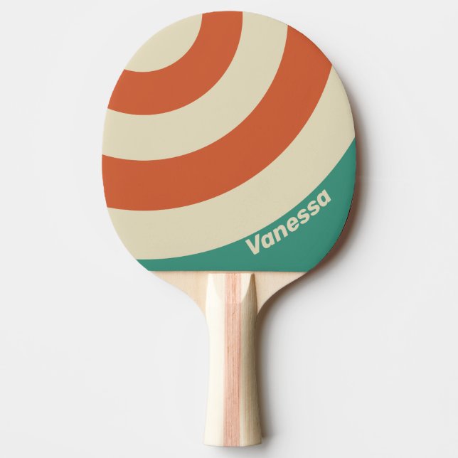 Retro Tidlös Cirkel Rand med Namn Pingisracket (Framsidan)