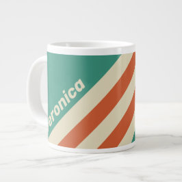 Retro Tidlösa Ränder med Namn Jumbo Mugg