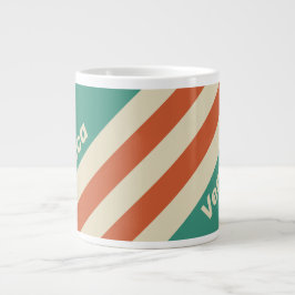 Retro Tidlösa Ränder med Namn Jumbo Mugg