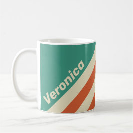 Retro Tidlösa Ränder med Namn Kaffemugg