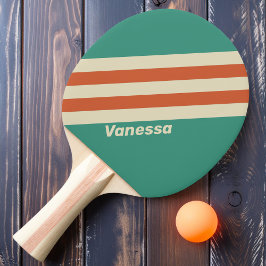 Retro Tidlösa Ränder med Namn Pingisracket