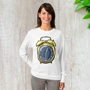 Retro-tidsstycke för larmklockan för Guld i vintag T Shirt