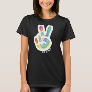 Retro Tie Dye Fredstecken Var fred Kärlek Kindne T Shirt