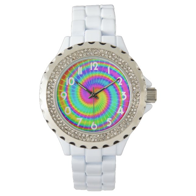Retro Tie Dye Hippie Psychedelic Armbandsur (Framsida)