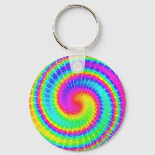 Retro Tie Dye Hippie Psychedelic Nyckelring