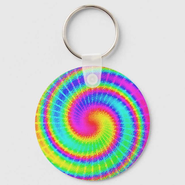 Retro Tie Dye Hippie Psychedelic Nyckelring (Framsida)