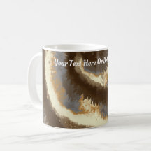 Retro Tie Dye Peace Kärlek Brown Cream Marble Swir