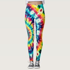 Retro Tie-Dye-stil på ett par anpassade moderna Leggings