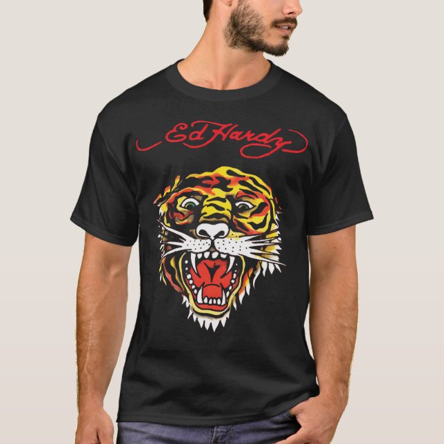 Retro Tiger Head T Shirt (Framsida)