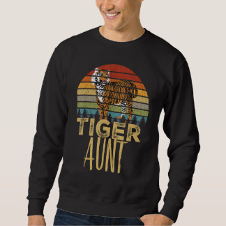 Retro Tiger Moster Sunset African Safari Gift Lång Ärmad Tröja