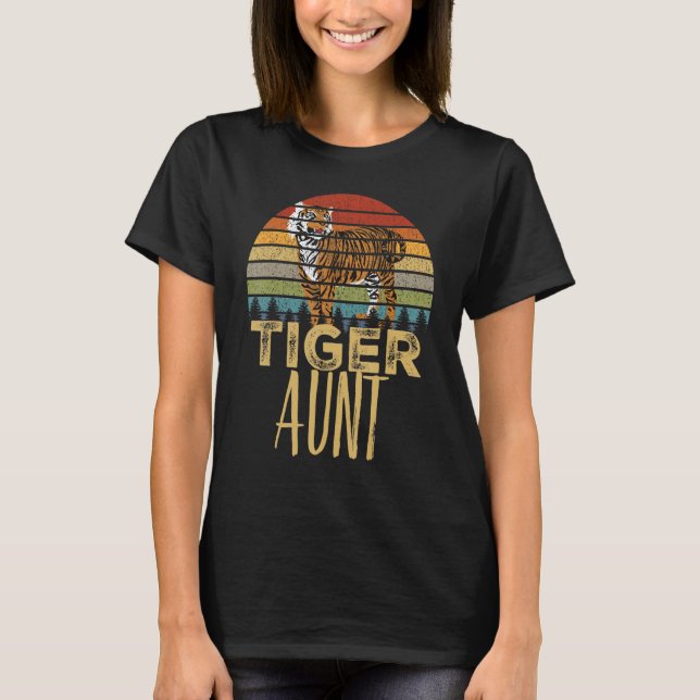 Retro Tiger Moster Sunset African Safari Gift T Shirt (Framsida)