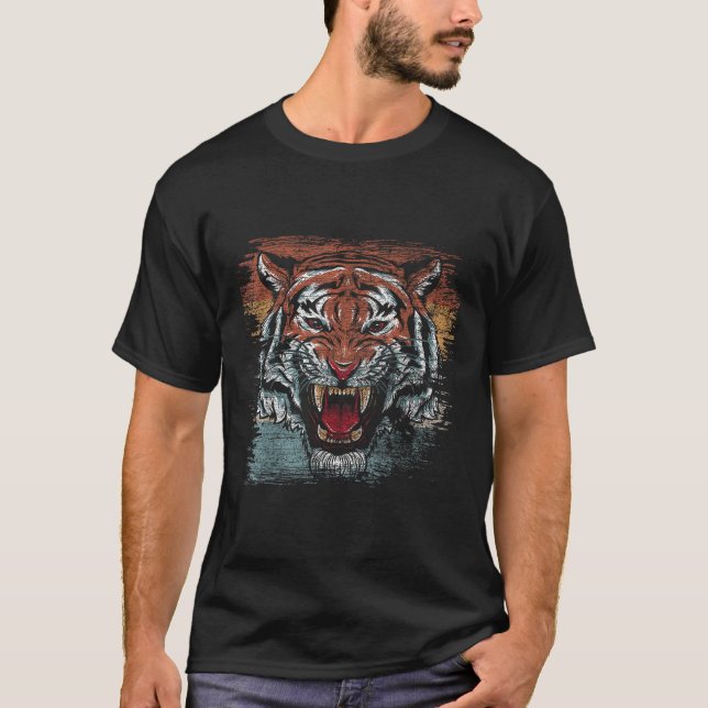 Retro Tiger T Shirt (Framsida)