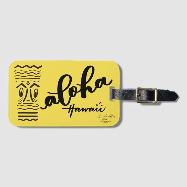 Retro Tiki Aloha Bagage Tag Bagagebricka (Framsida horisontal)