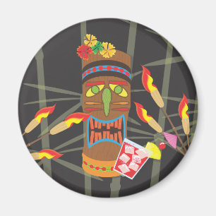 Retro Tiki huvud Magnet