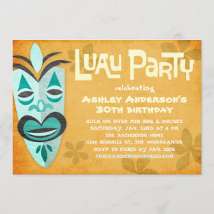 Retro Tiki Luau partyinbjudningar Inbjudningar