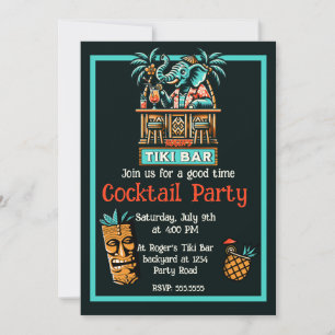 Retro Tiki Pub Cocktail Party Inbjudningar