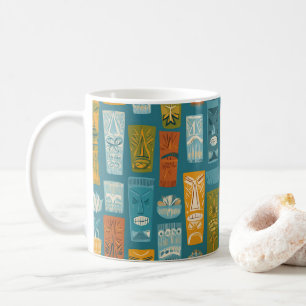 Retro Tiki-totems Kaffemugg