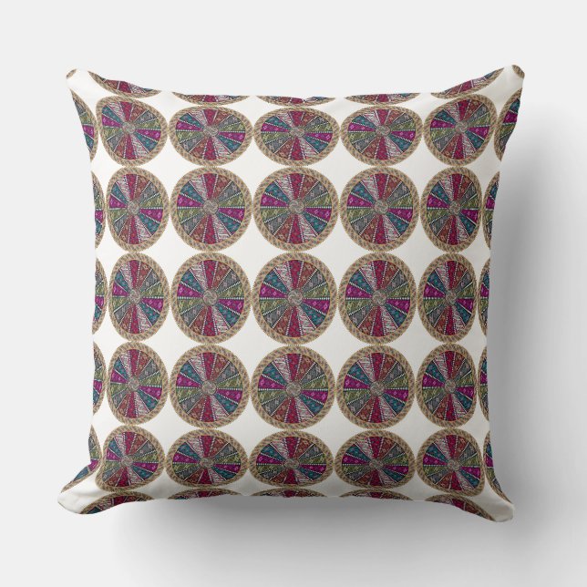 Retro Tiled Paisley Reversible Decorative Pillow Kudde (Framsida)