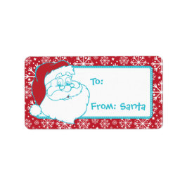 Retro till från Santa Märkre Red Snöflingor Adressetikett