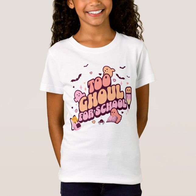 Retro till Ghoul för School Halloween T Shirt (Framsida)