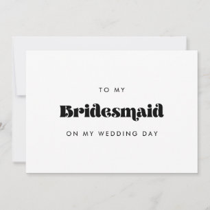 Retro till min Bridesmaid på mitt bröllopsdag-kort Inbjudningar