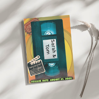 Retro Tillbaka till 90-Tals Bröllopsinbjudan