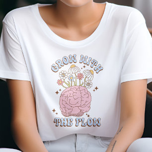 Retro-tillväxt med flöde av psykiska hälsofrågor t shirt