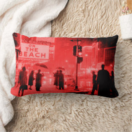 Retro Times Square Snöstorm 1959 Lumbarkudde