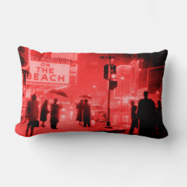 Retro Times Square Snöstorm 1959 Lumbarkudde