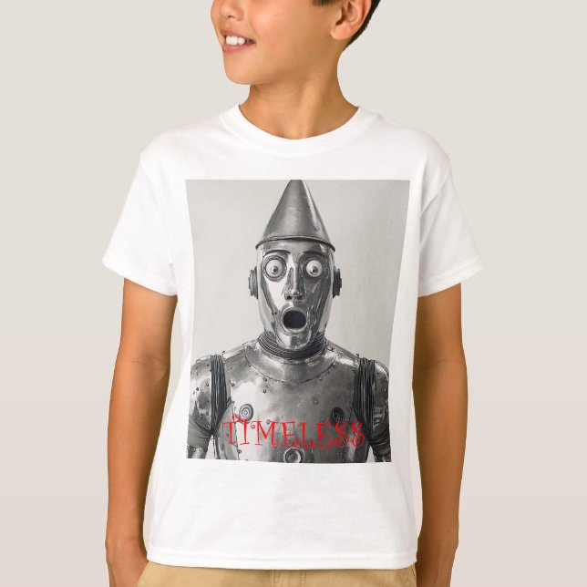 Retro Tin Man Steampunk Armor T Shirt (Framsida)