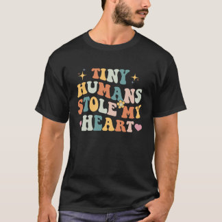 Retro Tiny Humans Stole My Heart Valentine's Day N T Shirt