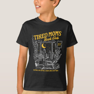 Retro Tired Mammor Bok Klubb Bookish Booktrovert m T Shirt