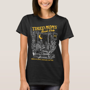 Retro Tired Mammor Bok Klubb Bookish Booktrovert m T Shirt