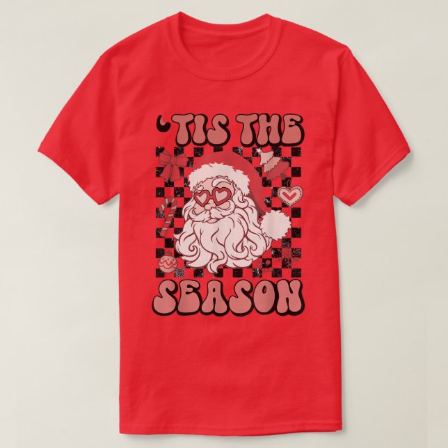 Retro Tis: Jultomten julfamilj T Shirt (Design framsida)