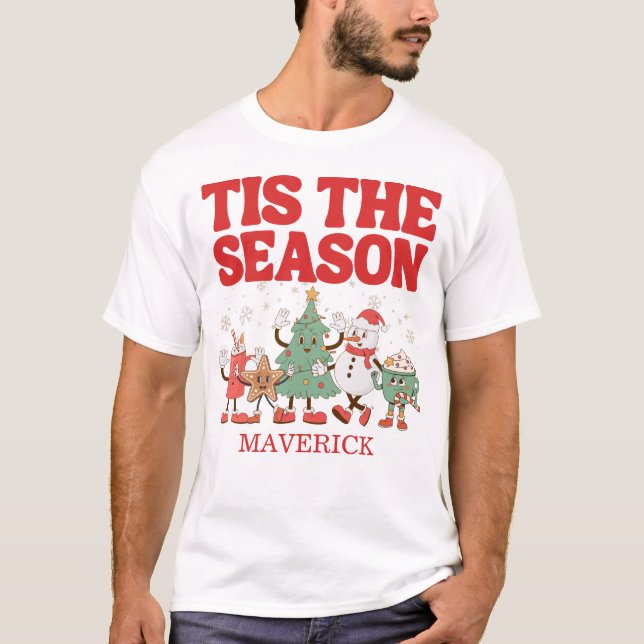 Retro Tis Season-jul T Shirt (Framsida)