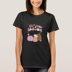 Retro Tis Season Pumpkin Halloween Skull Spook T Shirt
