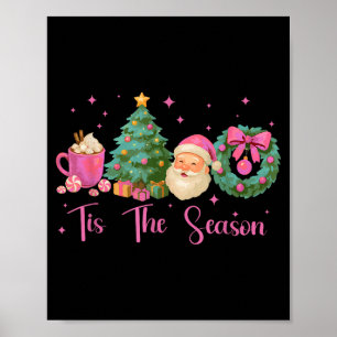 Retro Tis The Season Jul Tomte Glad Varm Choklad Poster
