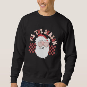 Retro Tis The Season Tomte Jul Familj Lång Ärmad Tröja
