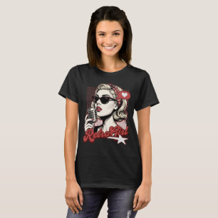 Retro tjej Pop Art sångerska T Shirt