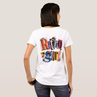 Retro tjej, Retro Collage “Retro Girl” Typografi, T Shirt