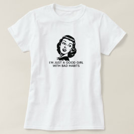 Retro Tjej T-Shirt för Gott Folk