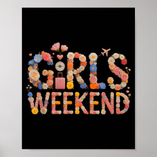 Retro tjejers veckosluts surf semester resa salt poster