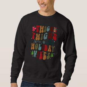 Retro Tjocka Lår Och Högtidsstämning God Jul Lång Ärmad Tröja