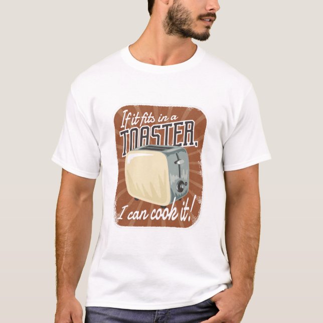 Retro Toaster Cooking Humor T Shirt (Framsida)