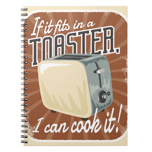 Retro Toaster Matlagning Humor Anteckningsbok (Framsidan)