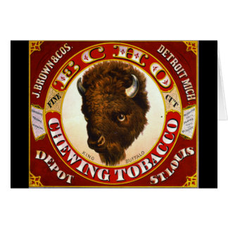 Retro tobaketikett a 1873 hälsningskort