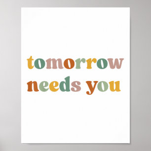 Retro Tomorrow behöver dig förebyggande av självmo Poster