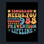 Retro Tomorrow Needs You 988 Suicide Prevention Aw Poster<br><div class="desc">Retro Tomorrow Needs You 988 Suicide Prevention Awareness</div>